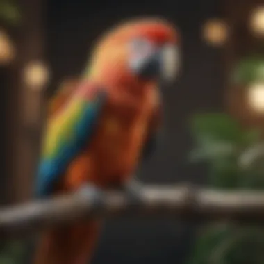 Colorful parrot perched on a branch