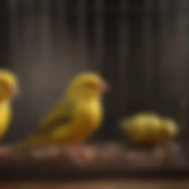 Canary singing in a cage