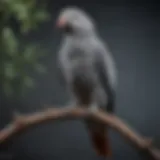 Congo Grey African Parrot perched elegantly on a branch