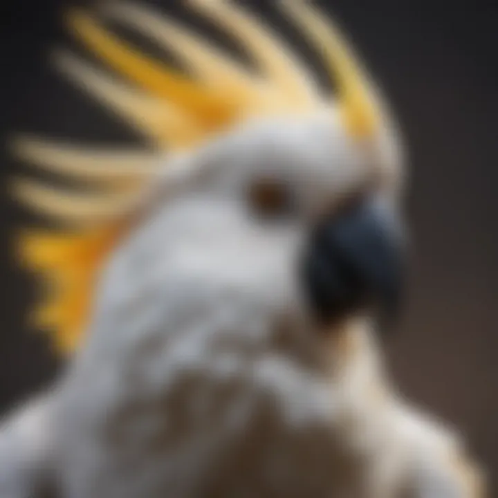 A close-up of a cockatoo showcasing its striking crest.