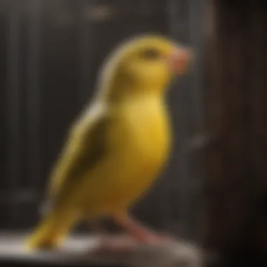 A majestic canary singing in its cage, radiating charm