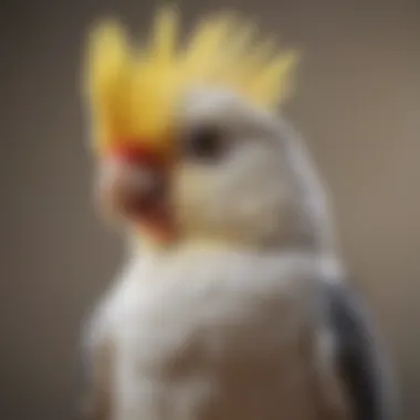 An elegant cockatiel displaying its crest, embodying grace