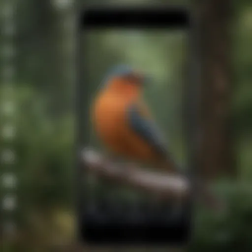 A detailed screenshot of a bird identification app showcasing various bird species and their features.