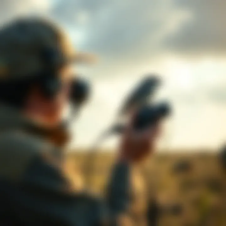 A researcher conducting fieldwork to monitor bird populations