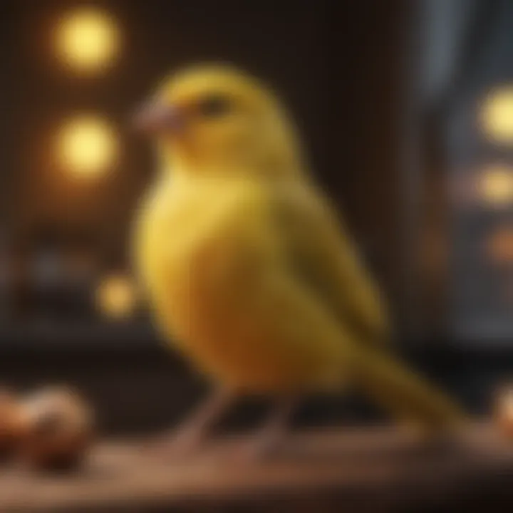 A serene canary in a cozy setting, representing calmness and companionship