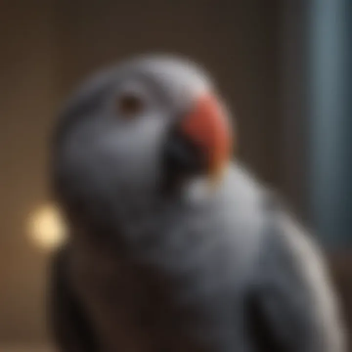 African grey parrot showcasing its vocal abilities