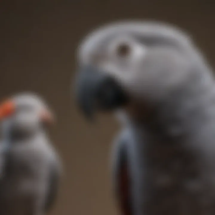 Intelligent African Grey parrot demonstrating impressive talking skills