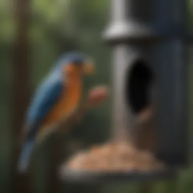 Birds enjoying food from a well-designed feeder