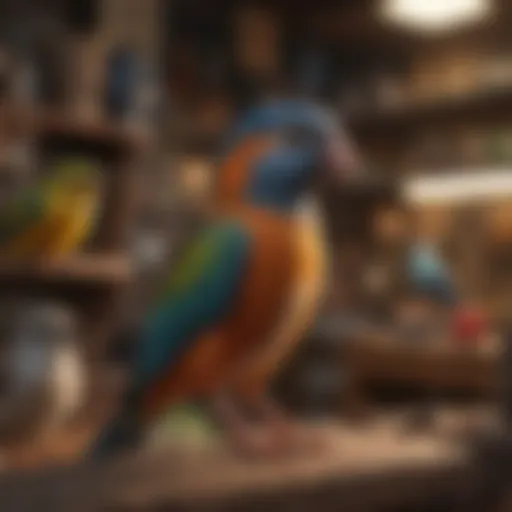 A colorful array of birds in a Chennai pet shop showcasing diverse avian species.
