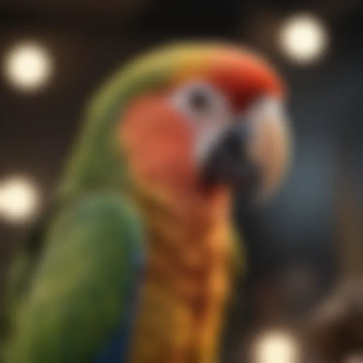 Close-up of a parrot perched on a branch