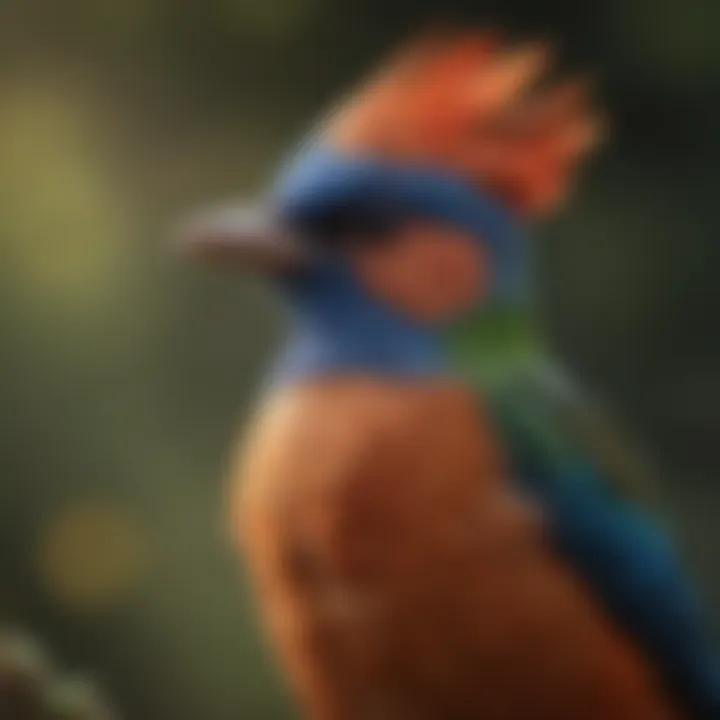 A close-up of a bird in mid-song, showcasing its vibrant plumage.