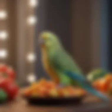 Fresh fruits and vegetables as a budgie diet