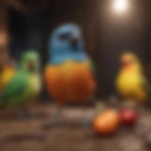 Colorful assortment of unique bird toys