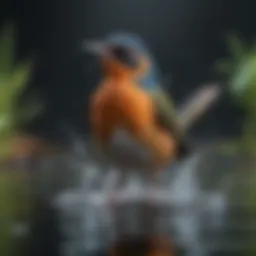 A vibrant water dipping bird showcasing its unique behavior in a natural habitat.