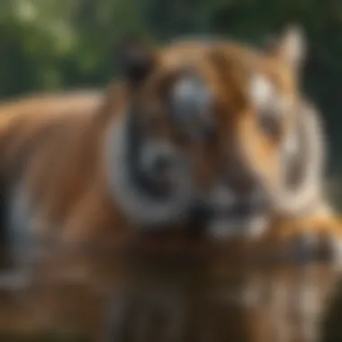 Bengal Tigers: The Iconic Feline of the Wild A majestic Bengal tiger lounging in its natural habitat