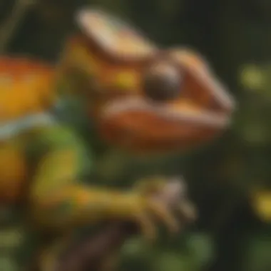 The Art of Camouflage: Chameleons in Nature A vibrant chameleon showcasing its color-changing abilities
