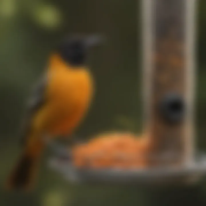 Close-up of maintenance tips for the First Nature Oriole Feeder