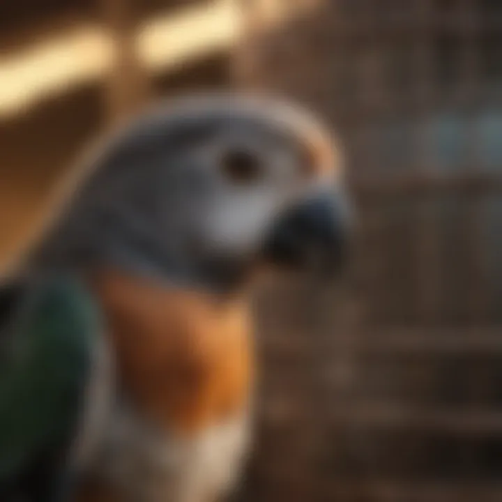 A close-up view showcasing essential features of a quality bird cage.