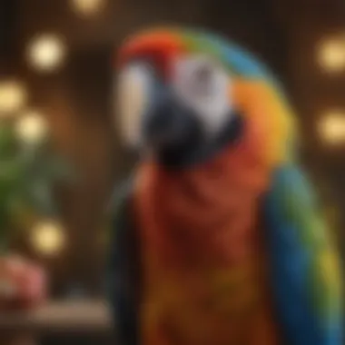 A majestic macaw with striking colors, embodying personality and elegance.