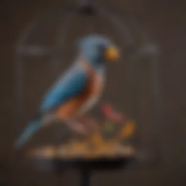Toys and Perches for Bird Enrichment A collection of diverse bird toys and perches promoting mental stimulation