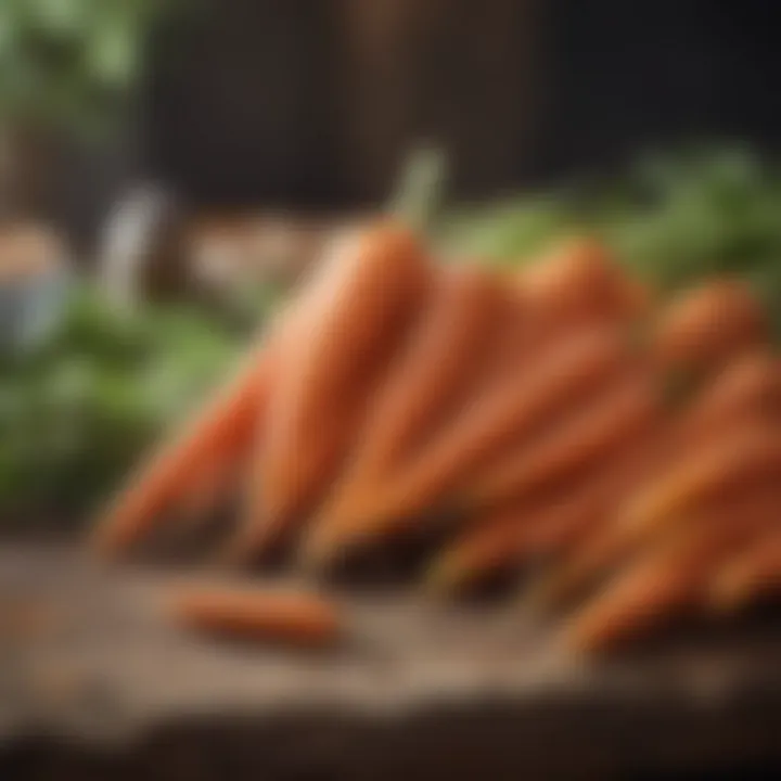 Chopped carrots prepared for pet birds, showcasing fresh produce.