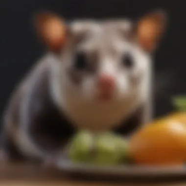 Healthy Diet Options for Sugar Gliders A nutritious sugar glider meal prepared with fresh fruits and insects