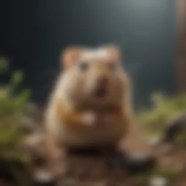 A gerbil actively exploring its environment, illustrating natural behaviors.