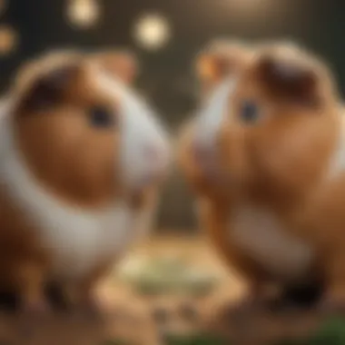 Two guinea pigs engaging in social interaction