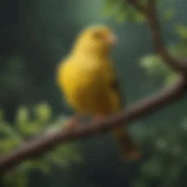 A healthy Amazon canary perched on a branch, symbolizing vitality and well-being.