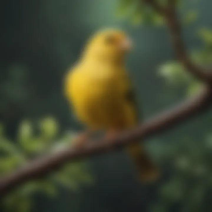 A healthy Amazon canary perched on a branch, symbolizing vitality and well-being.