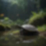 Aquatic turtle swimming in a well-maintained habitat