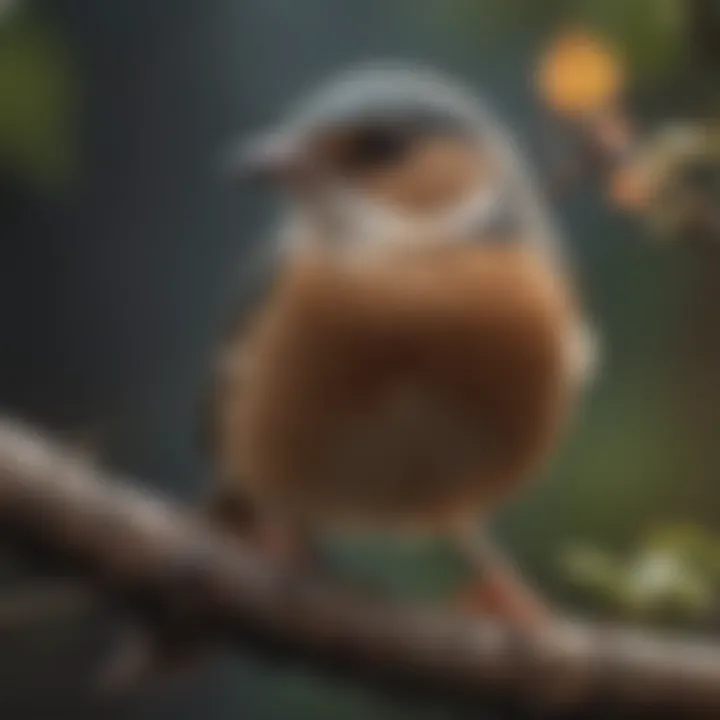 Close-up of a bird perched on a branch, emitting a call