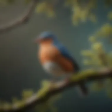 A diverse range of birds perched on branches, showcasing their unique colors and features