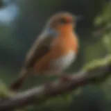 A close-up of a bird perched on a branch, singing melodiously.