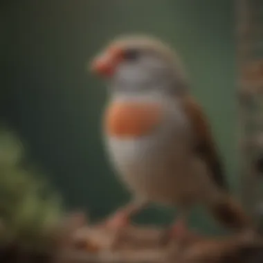 Enrichment elements in a finch cage