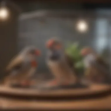 Spacious cage setup for zebra finches