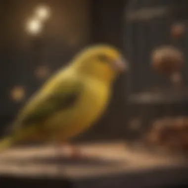 An elegant canary singing in its cage, highlighting the importance of vocalization in bird companionship.