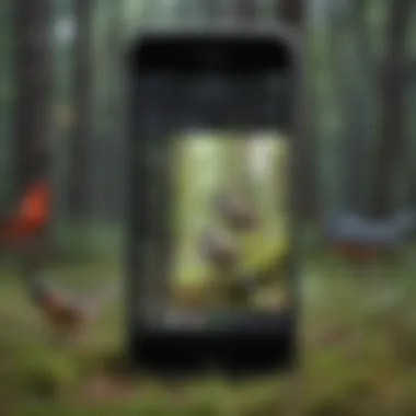 A collage of bird tracking apps displayed on a smartphone screen