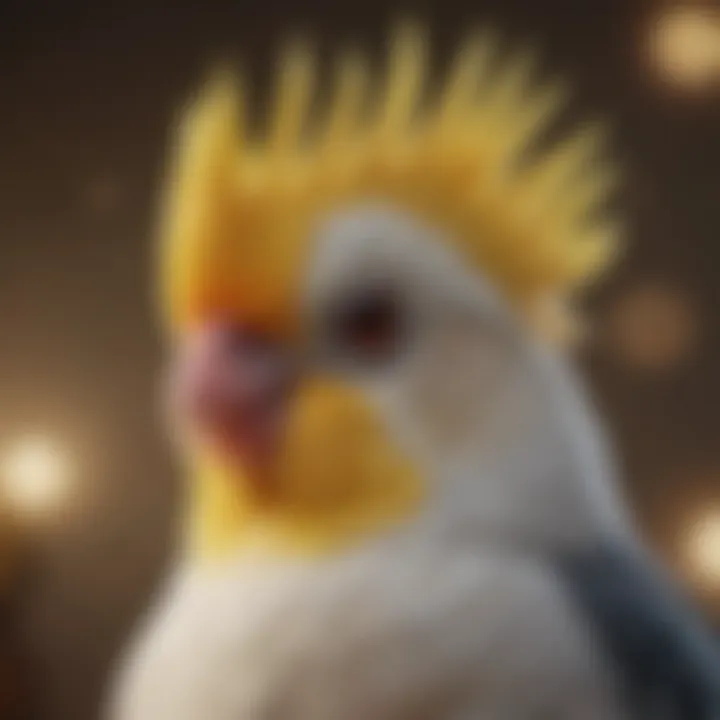 A close-up of a cockatiel displaying its distinctive crest.