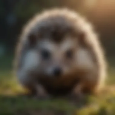 A hedgehog exploring its environment