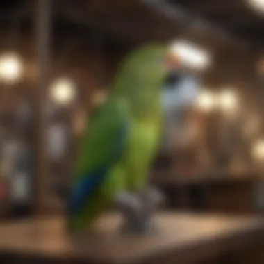 Durable Materials of Java Parrot Stand Close-up of the materials used in a java parrot stand highlighting durability and safety