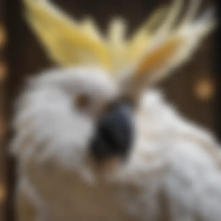 An elegant cockatoo with a magnificent crest, demonstrating intelligence and grace.