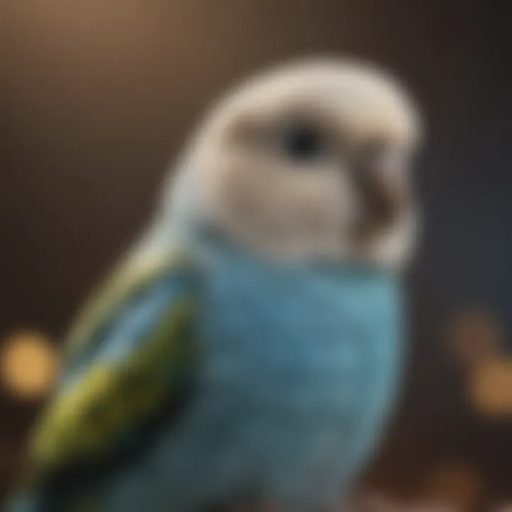 Budgerigar perched on a shoulder