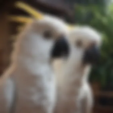 A Cockatoo Showcasing Its Affectionate Nature Cockatoo displaying affectionate behavior