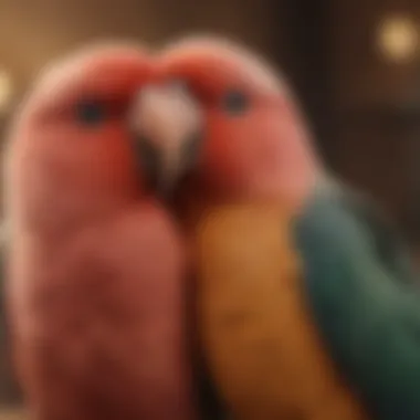 Lovebirds Sharing a Tender Moment Lovebirds cuddling together