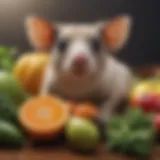 A variety of fresh fruits and vegetables suitable for pet gliders