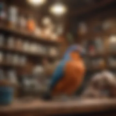 A trusted vendor showcasing pet birds in their shop