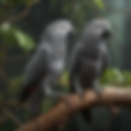 A graceful African Gray Parrot perched on a branch