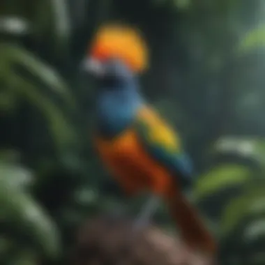 Exotic Birds: The Beauty of Nature's Palette A striking exotic bird in a lush habitat