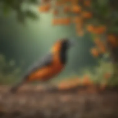 A close-up of various seeds and nectar ideal for orioles